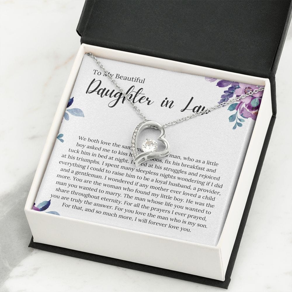 To My Beautiful Daughter In Law - We Both Love The Same Man - Forever Love Necklace