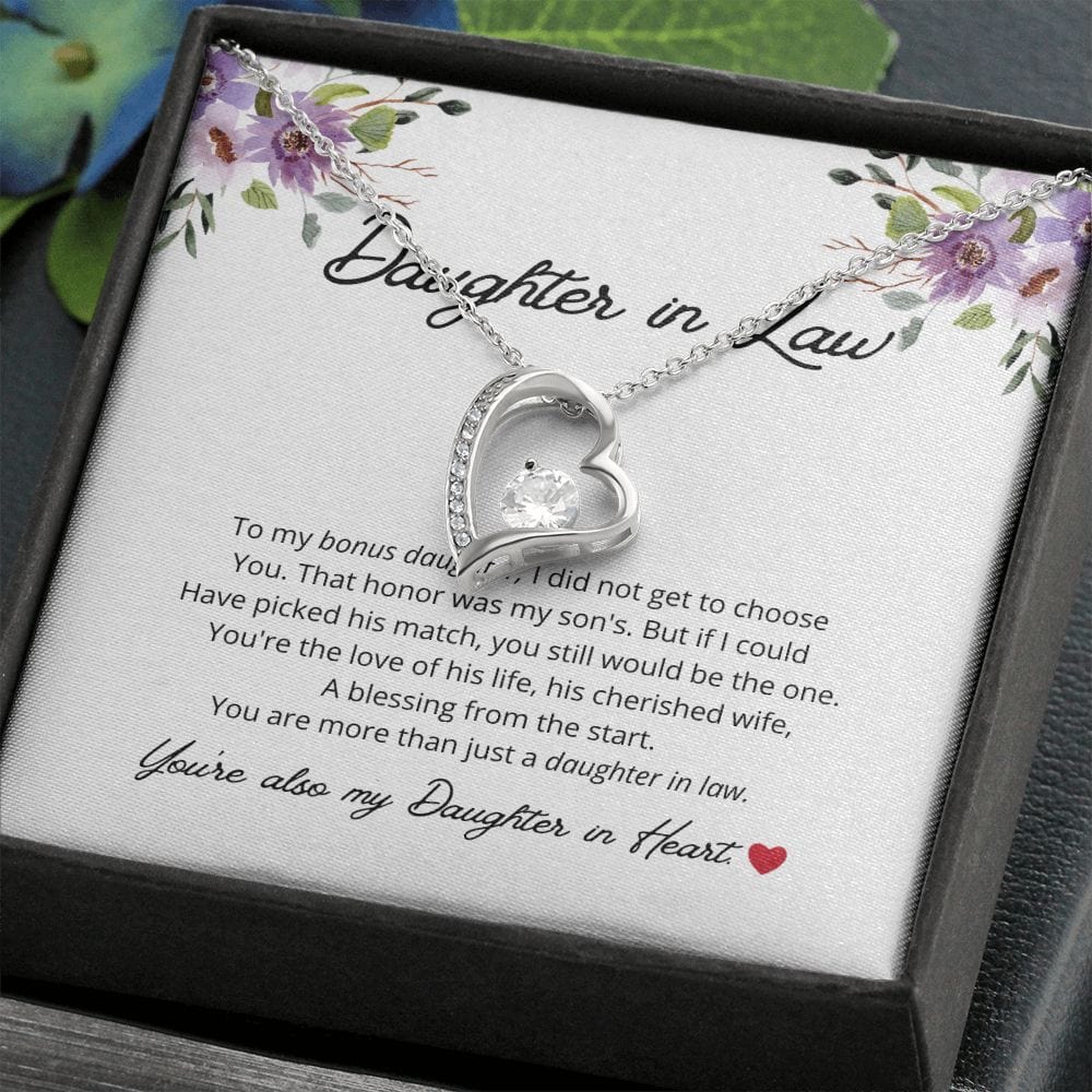 Daughter In Law - To My Bonus Daughter - Forever Love Necklace