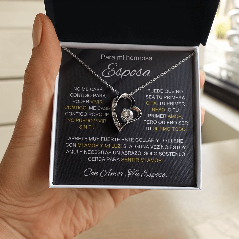Regalo Para Esposa | Vivir contigo | Collar Amor para siempre