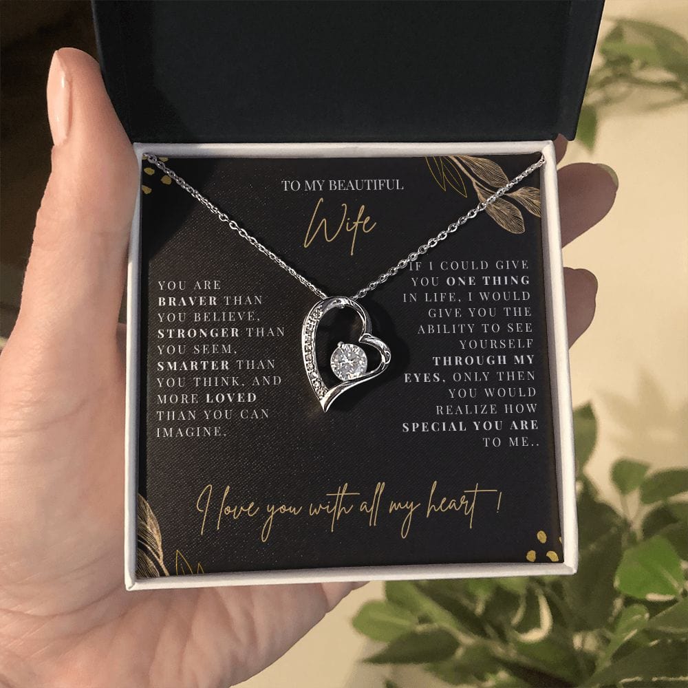 To My Beautiful Wife - Forever Love Necklace - E129FL