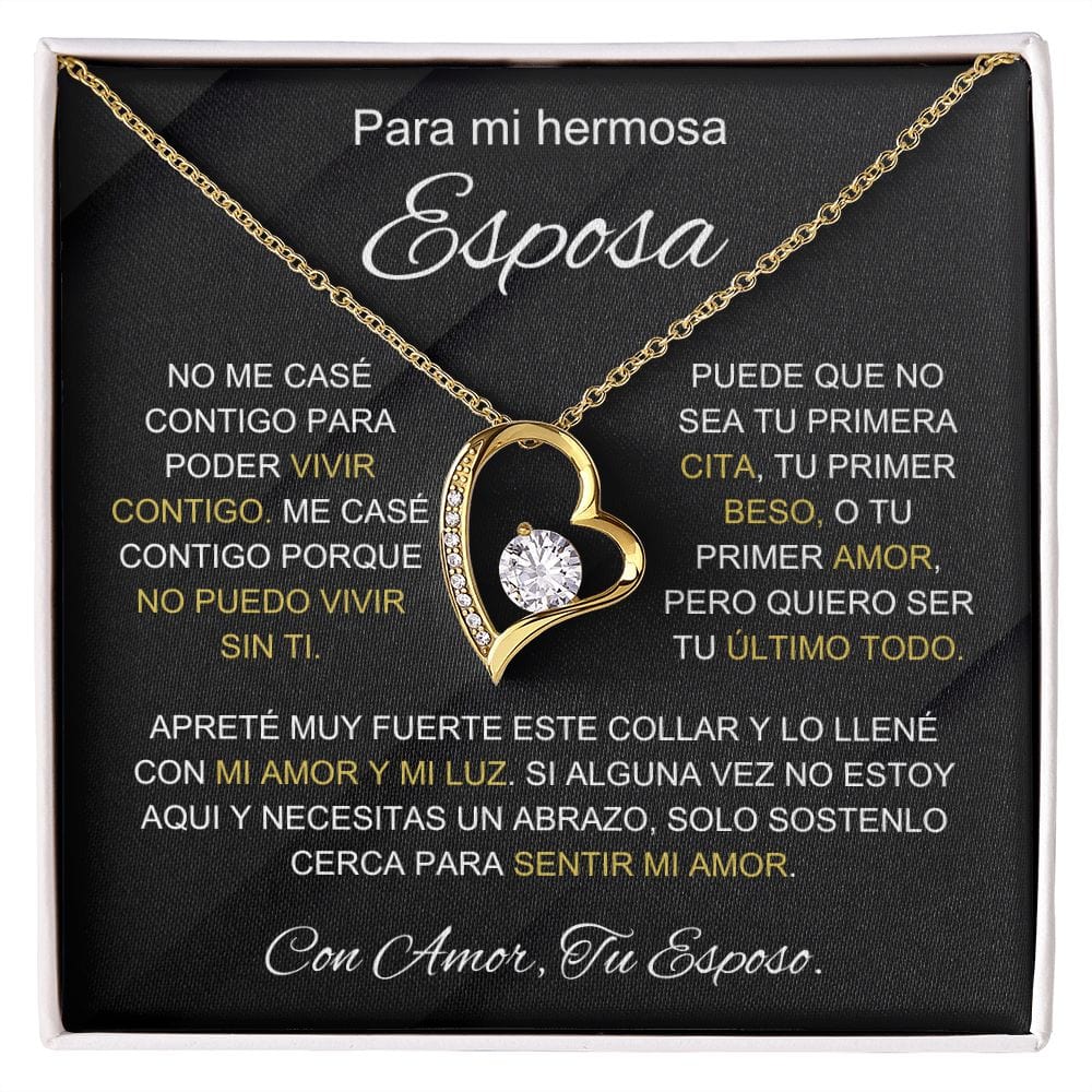 Regalo Para Esposa | Vivir contigo | Collar Amor para siempre