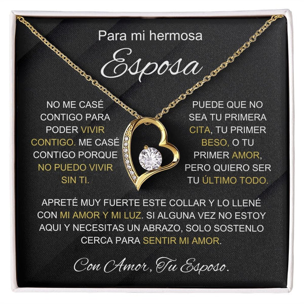 Regalo Para Esposa | Vivir contigo | Collar Amor para siempre