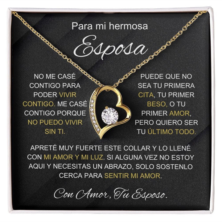 Regalo Para Esposa | Vivir contigo | Collar Amor para siempre
