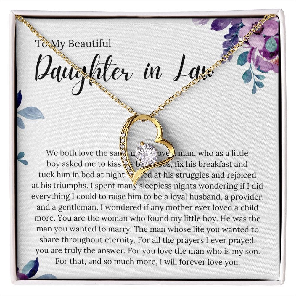 To My Beautiful Daughter In Law - We Both Love The Same Man - Forever Love Necklace
