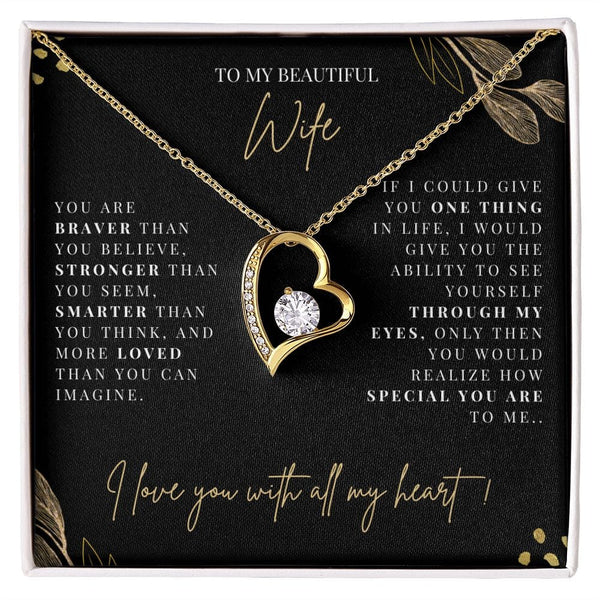 To My Beautiful Wife - Forever Love Necklace - E129FL