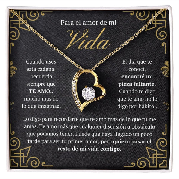 Regalo Para Novia/Esposa | Mi Vida Contigo | Collar Amor para siempre