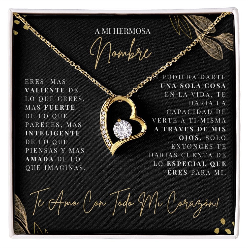 Regalo Para Novia/Esposa | A Mi Hermosa | Collar Amor para siempre