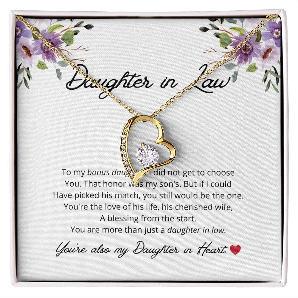 Daughter In Law - To My Bonus Daughter - Forever Love Necklace