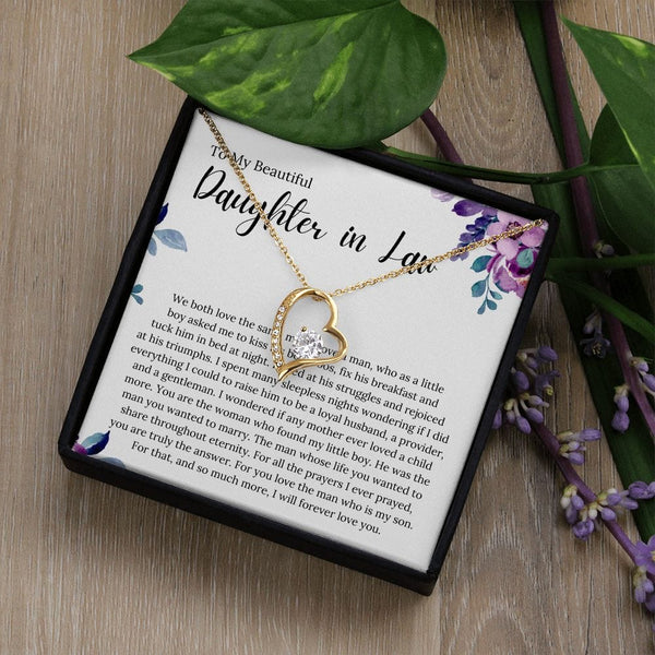 To My Beautiful Daughter In Law - We Both Love The Same Man - Forever Love Necklace