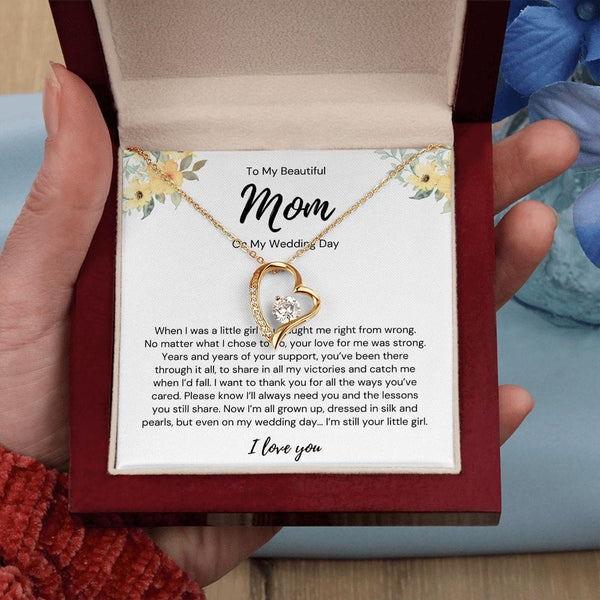 To My Beautiful Mom - On My Wedding Day - Forever Love Necklace