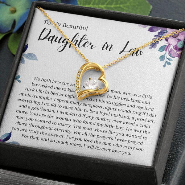 To My Beautiful Daughter In Law - We Both Love The Same Man - Forever Love Necklace