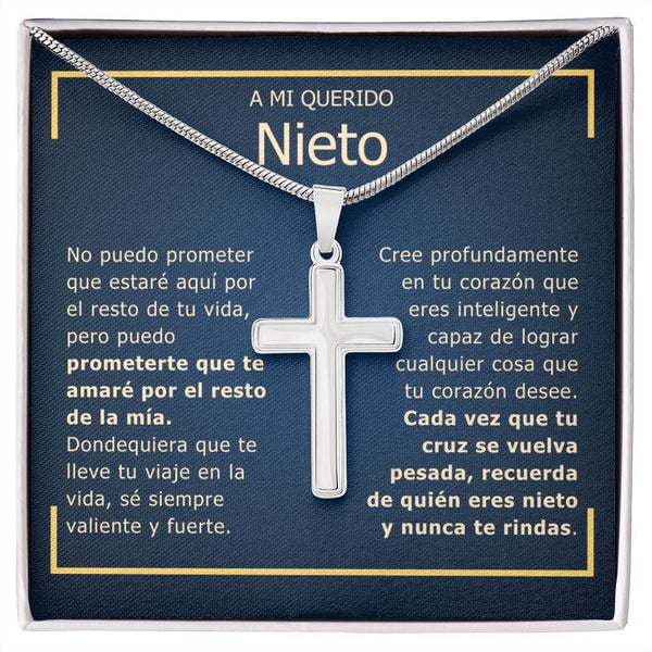 Regalo Para Nieto | Cree en tu corazón | Collar Cruz De Acero Inoxidable