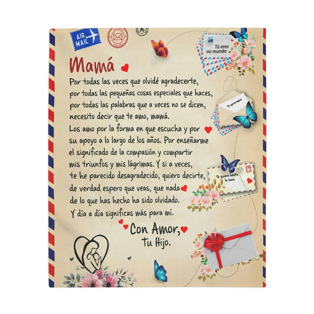Regalo Para Madre | Te amo mamá | Manta de Tarjeta Postal