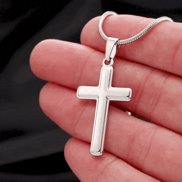 Regalo Para Nieto | Cree en tu corazón | Collar Cruz De Acero Inoxidable
