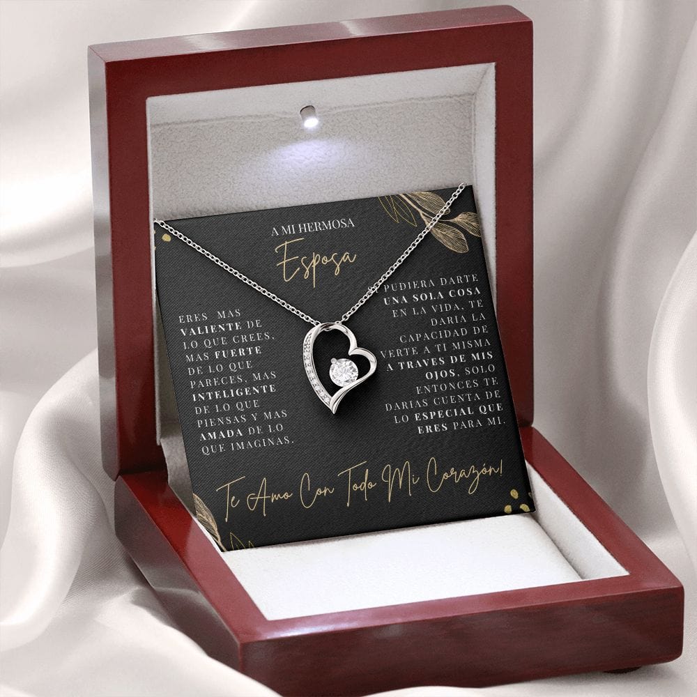 Regalo Para Esposa | Amor y vida  | Collar Amor para siempre y Aretes de Zirconia